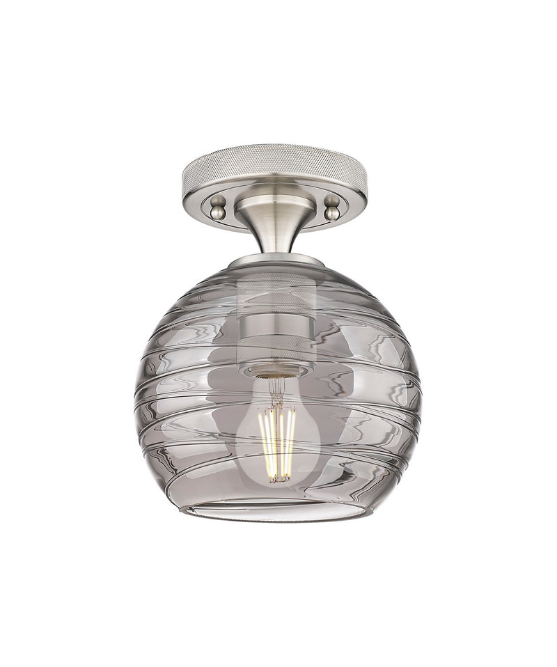 Innovations 434-1F-SN-G1213-6SM One Light Flush Mount, Satin Nickel