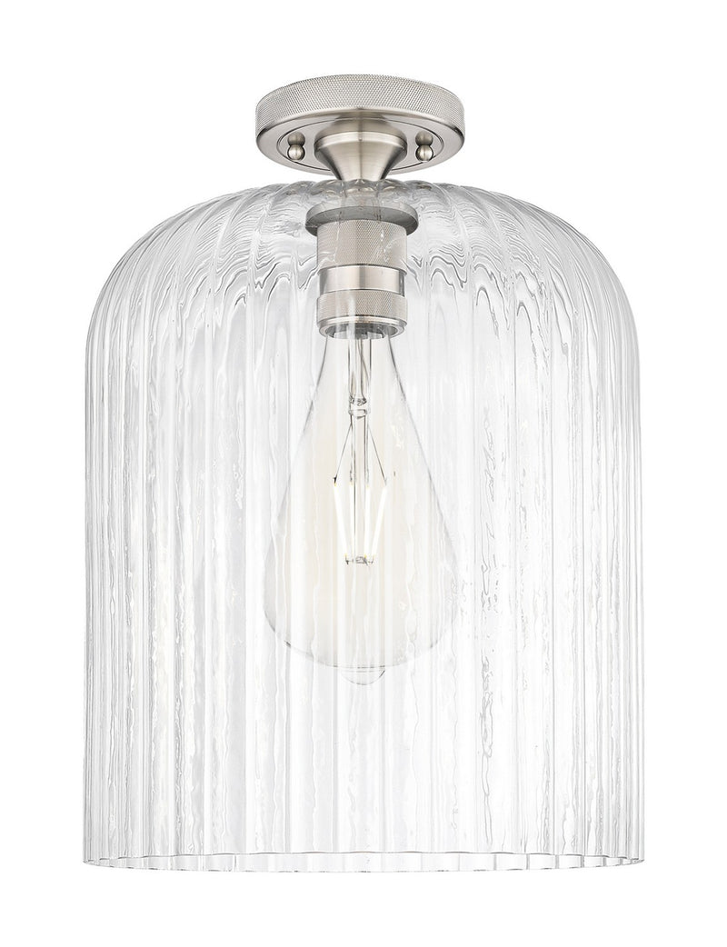 Innovations 434-1F-SN-G559-12CL One Light Flush Mount, Satin Nickel