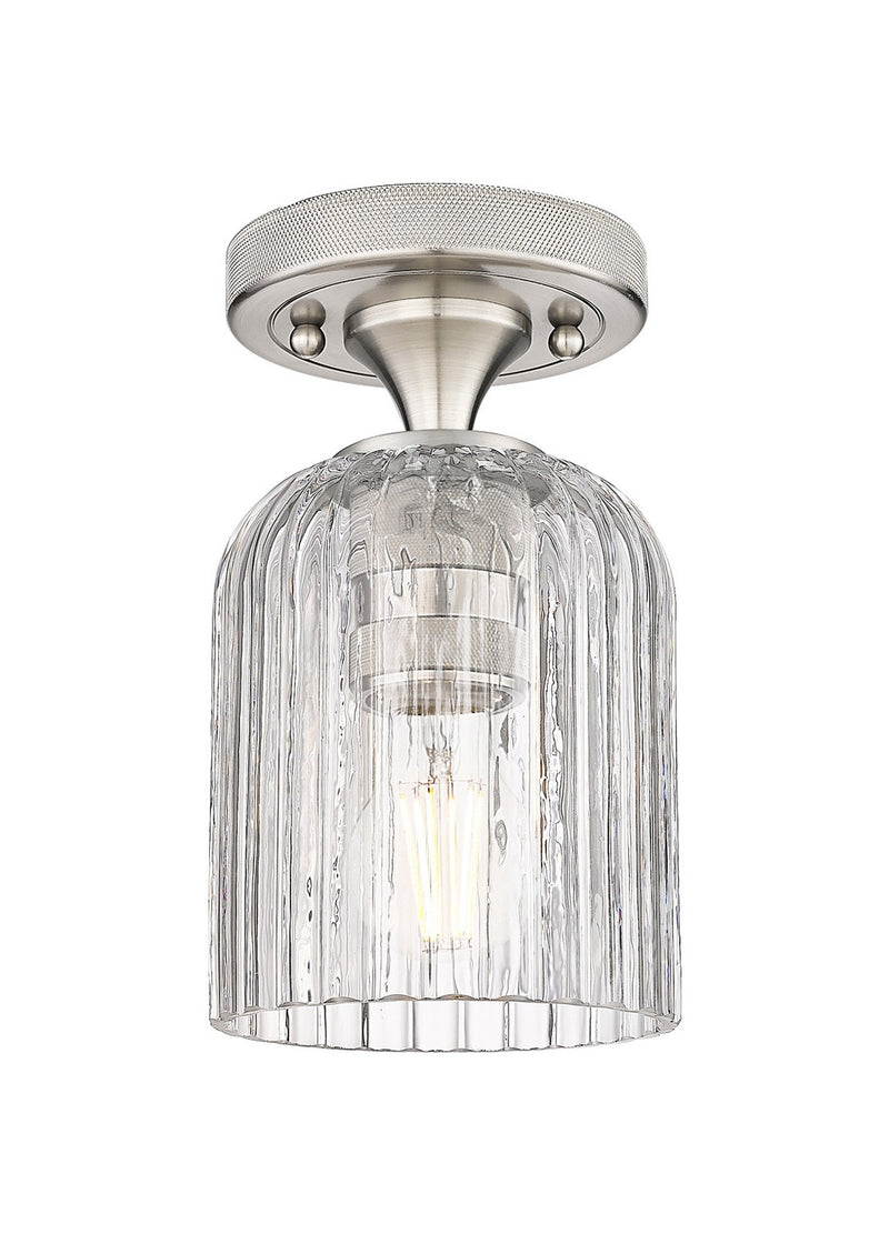 Innovations 434-1F-SN-G559-5CL One Light Flush Mount, Satin Nickel