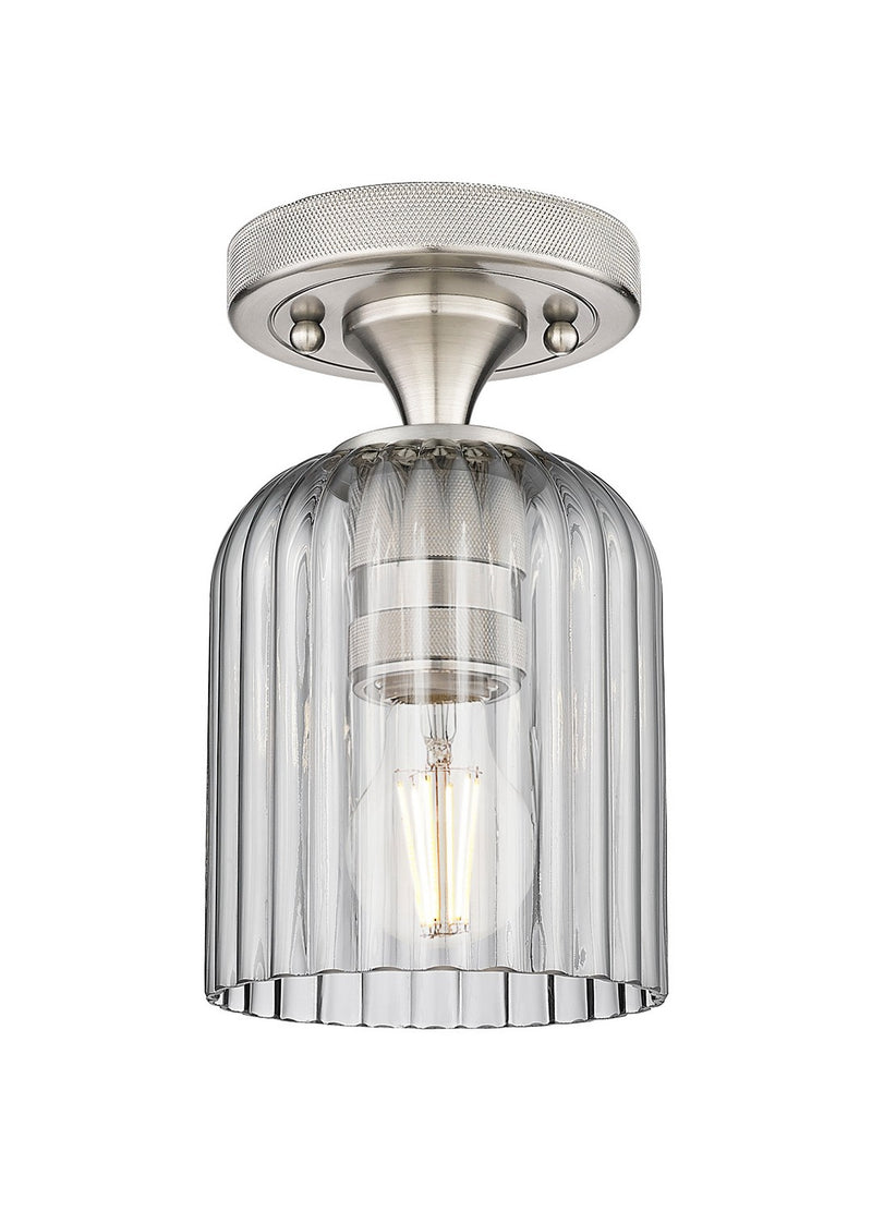 Innovations 434-1F-SN-G559-5SM One Light Flush Mount, Satin Nickel