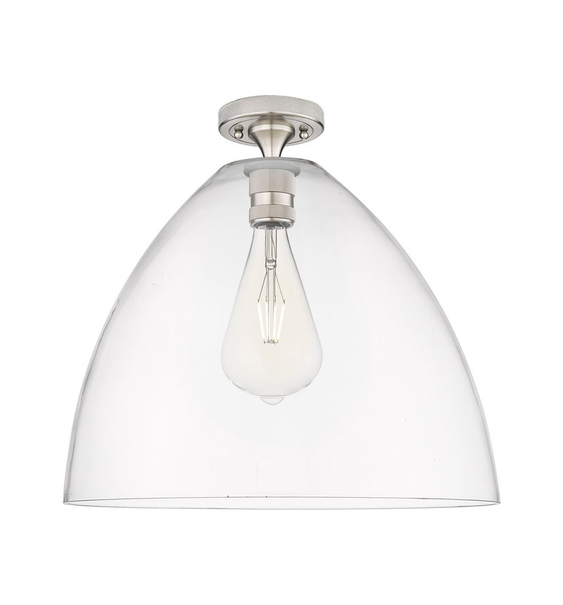 Innovations 434-1F-SN-GBD-162 One Light Flush Mount, Satin Nickel