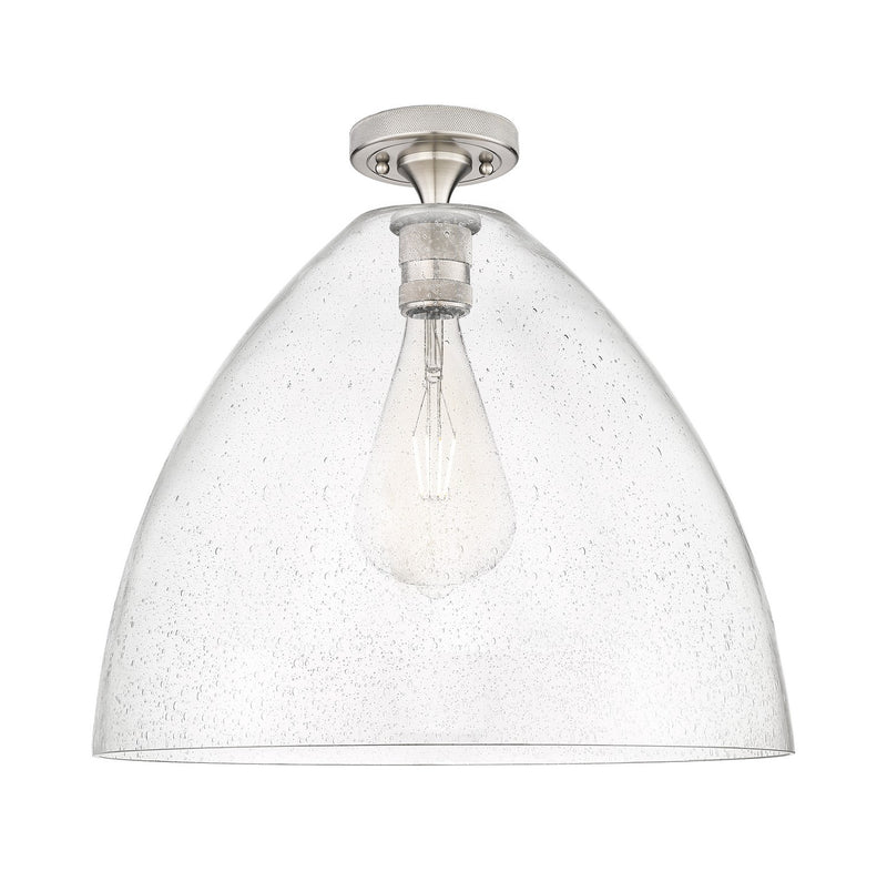 Innovations 434-1F-SN-GBD-164 One Light Flush Mount, Satin Nickel