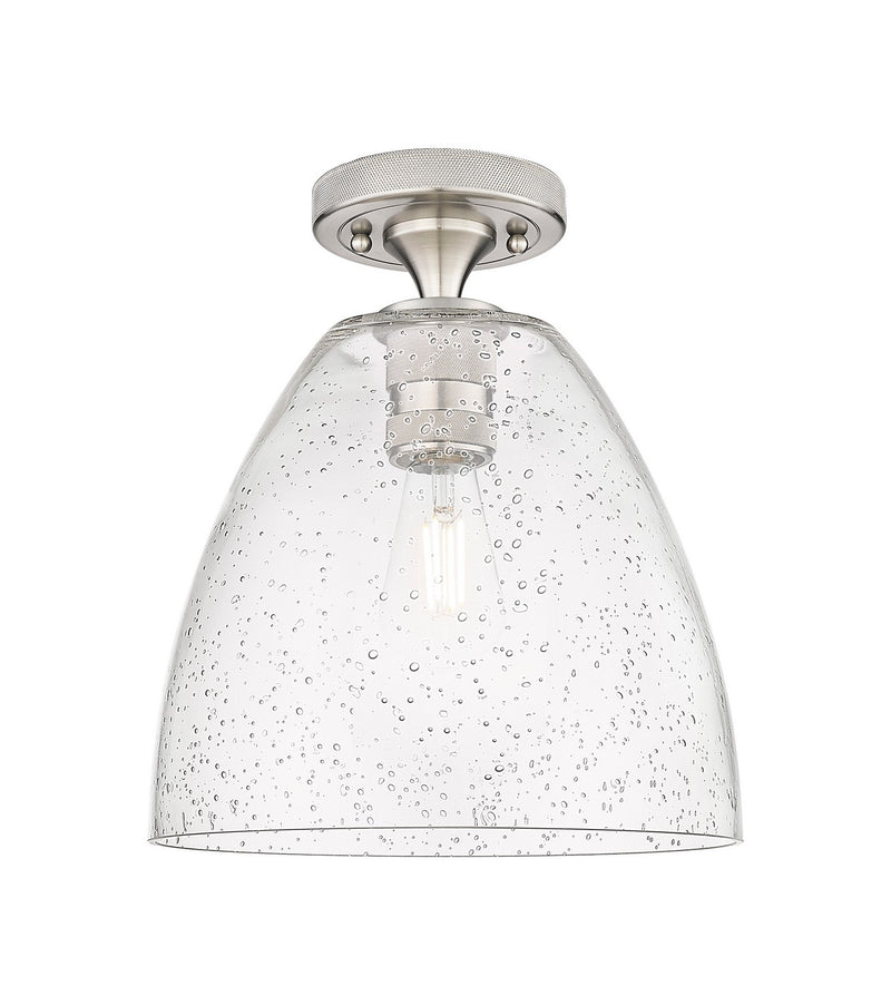 Innovations 434-1F-SN-GBD-94 One Light Flush Mount, Satin Nickel