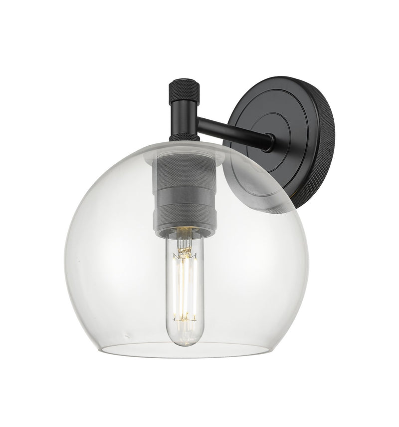 Innovations 434-1W-BK-G122-6 One Light Wall Sconce, Matte Black