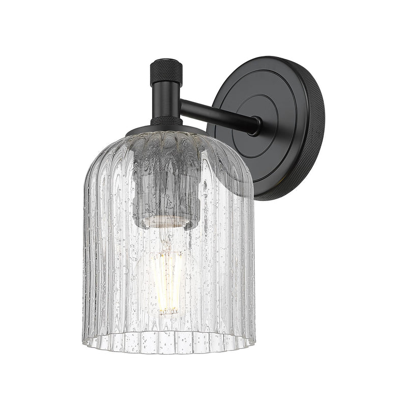 Innovations 434-1W-BK-G559-5SDY One Light Wall Sconce, Matte Black