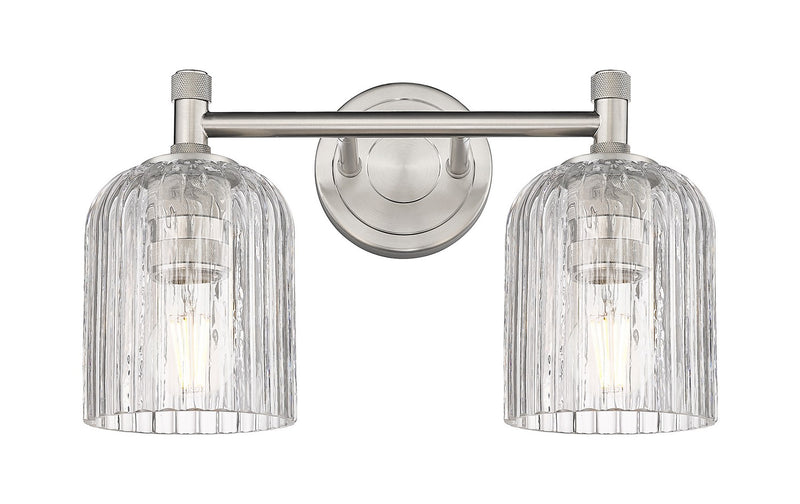 Innovations 434-2W-SN-G559-5CL Two Light Bath Vanity, Satin Nickel