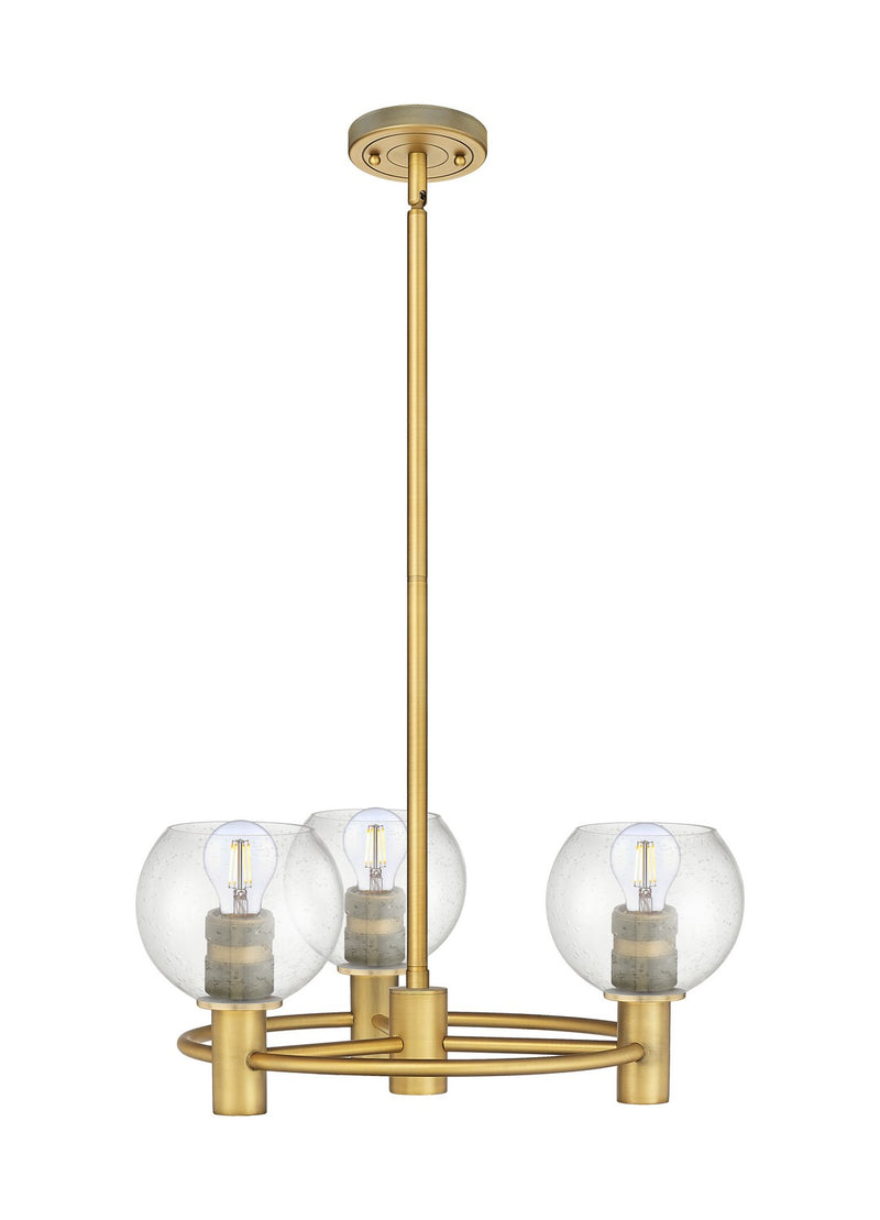 Innovations 434-3CR-BB-G124-6 Three Light Pendant, Brushed Brass