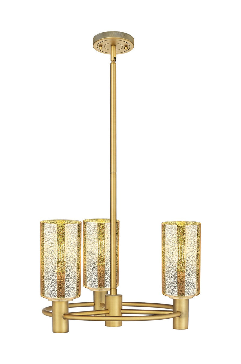 Innovations 434-3CR-BB-G434-7ME Three Light Pendant, Brushed Brass