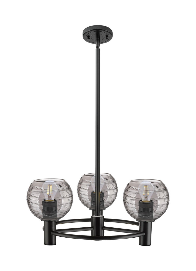 Innovations 434-3CR-BK-G1213-6SM Three Light Pendant, Matte Black