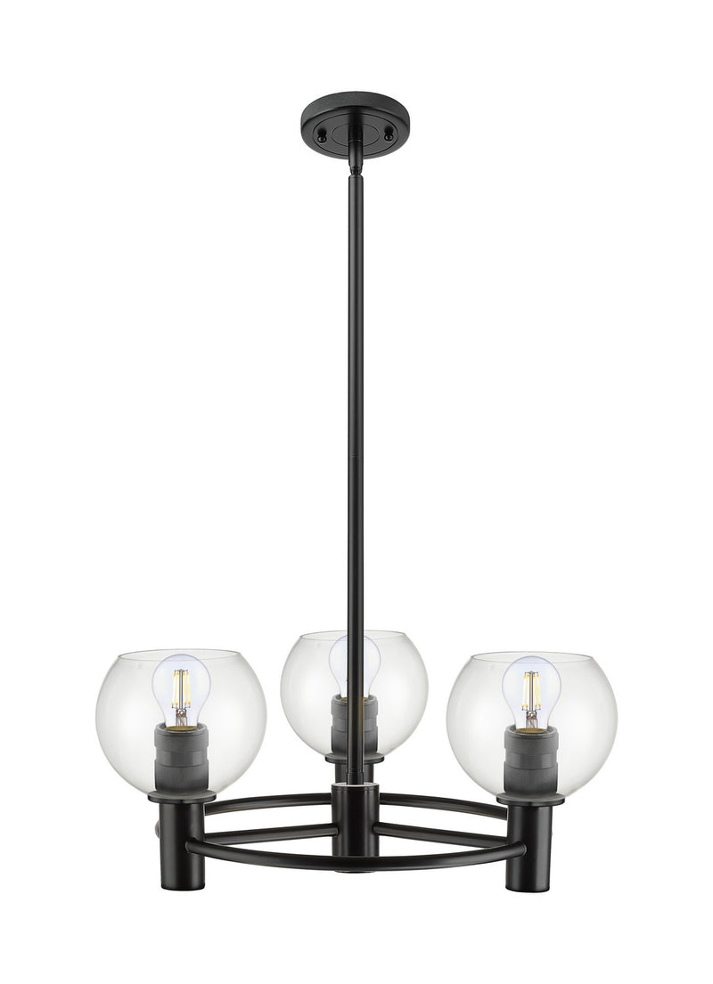 Innovations 434-3CR-BK-G122-6 Three Light Pendant, Matte Black