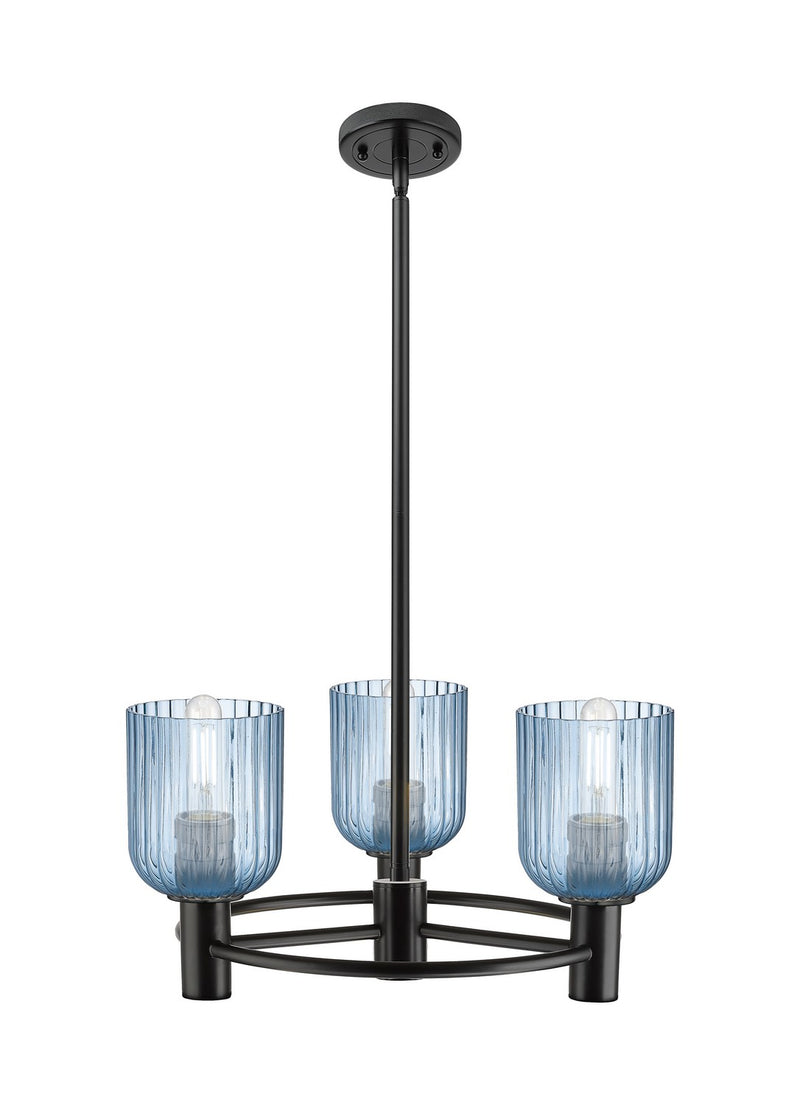 Innovations 434-3CR-BK-G559-5BL Three Light Pendant, Matte Black
