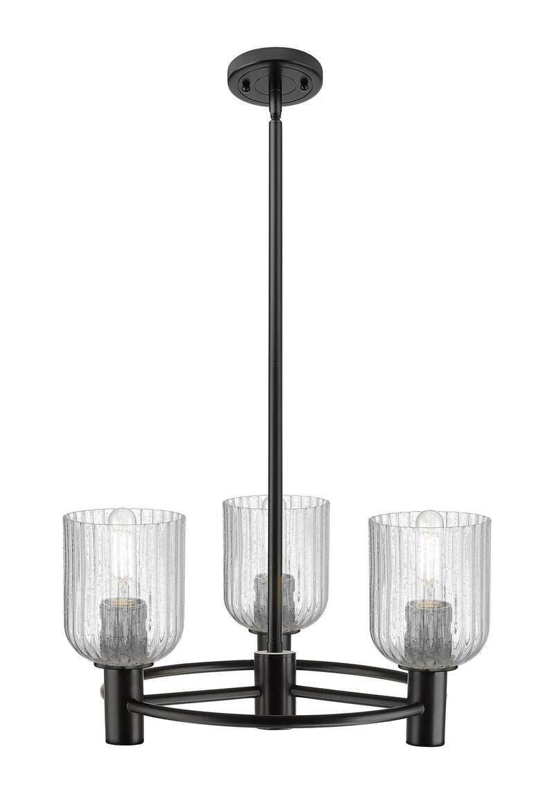 Innovations 434-3CR-BK-G559-5SDY Three Light Pendant, Matte Black