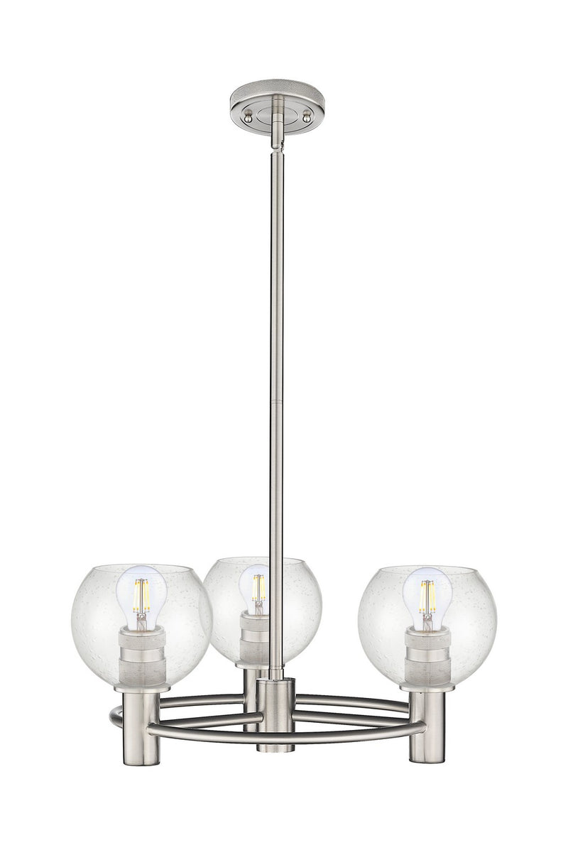 Innovations 434-3CR-SN-G124-6 Three Light Pendant, Satin Nickel