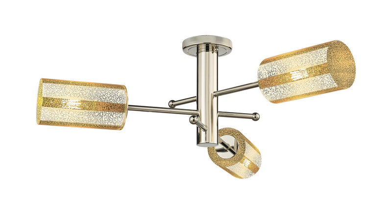 Innovations 434-3F-PN-G434-7ME Three Light Semi-Flush Mount, Polished Nickel