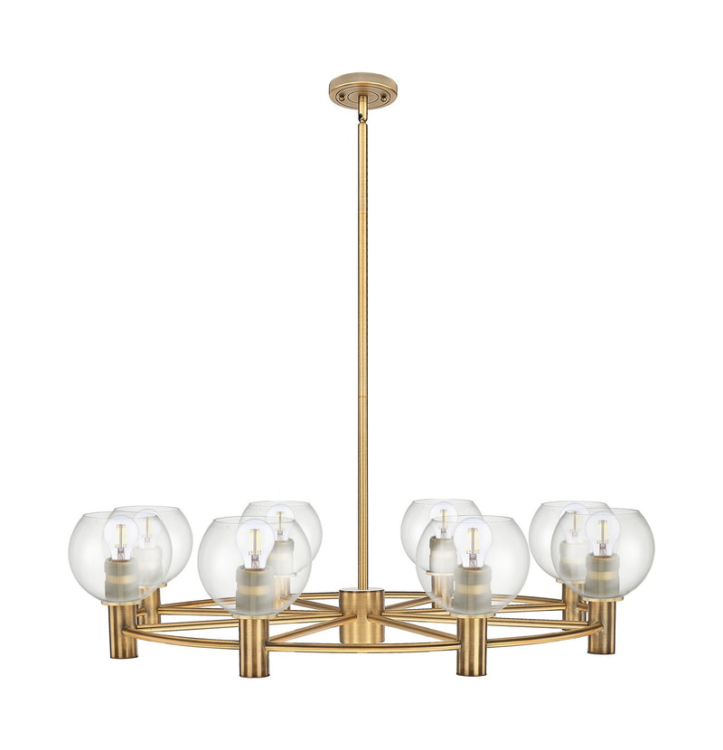 Innovations 434-8CR-BB-G122-6 Eight Light Chandelier, Brushed Brass