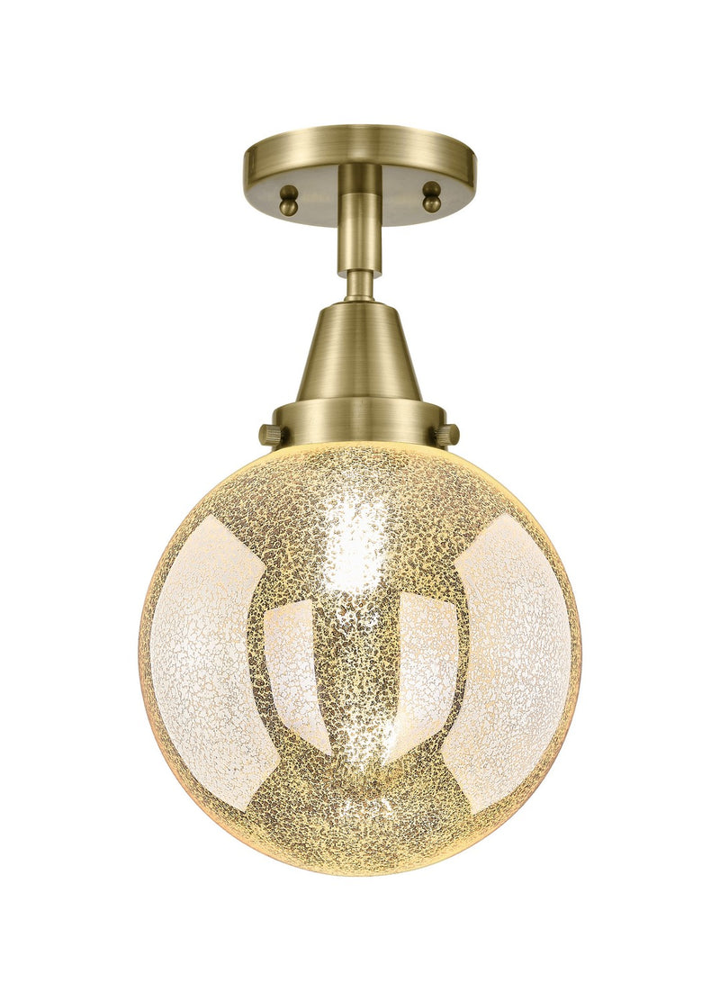 Innovations 447-1C-AB-G208-8 One Light Semi-Flush Mount, Antique Brass