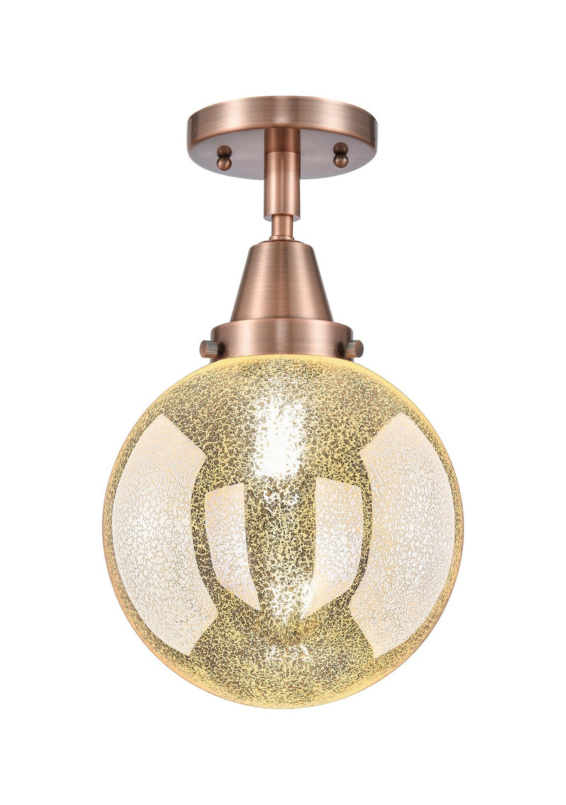 Innovations 447-1C-AC-G208-8 One Light Semi-Flush Mount, Antique Copper
