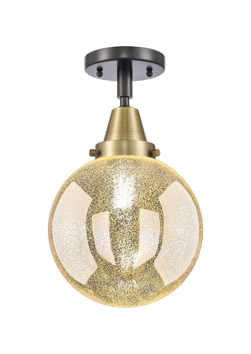 Innovations 447-1C-BAB-G208-8 One Light Semi-Flush Mount, Black Antique Brass