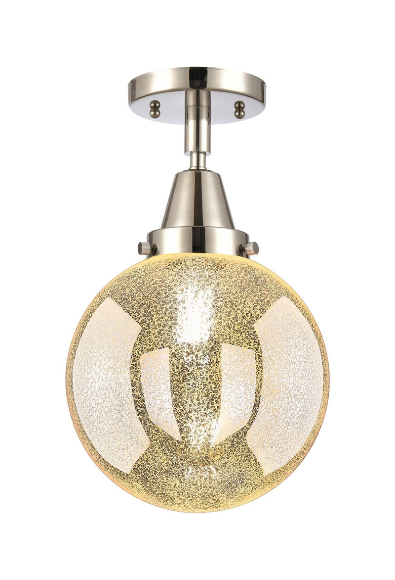 Innovations 447-1C-PN-G208-8 One Light Semi-Flush Mount, Polished Nickel