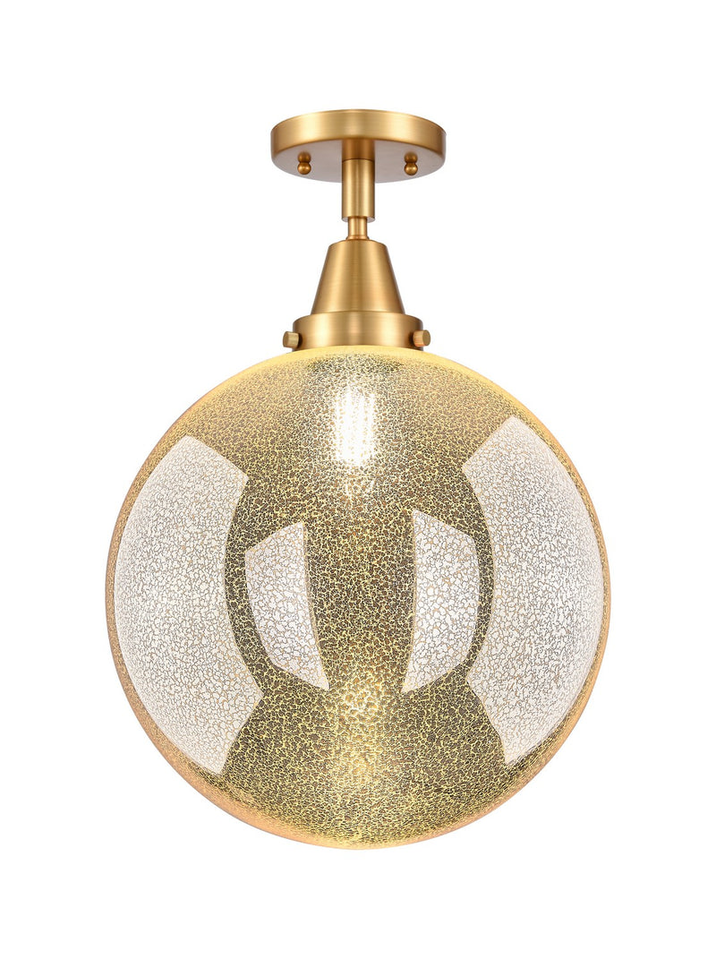 Innovations 447-1C-SG-G208-12 One Light Semi-Flush Mount, Satin Gold