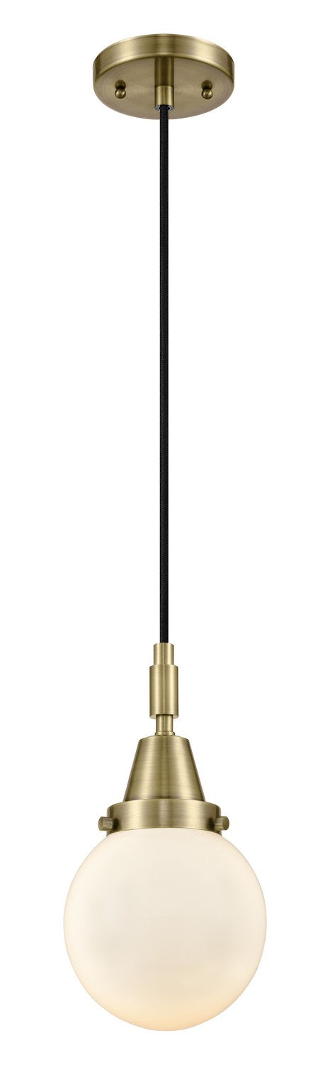 Innovations 447-1P-AB-G201-6 One Light Mini Pendant, Antique Brass
