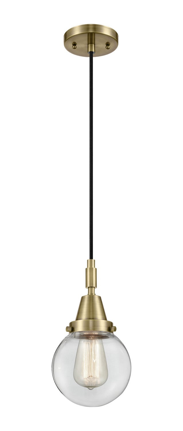 Innovations 447-1P-AB-G202-6 One Light Mini Pendant, Antique Brass