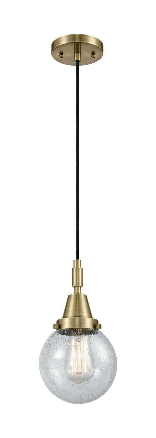 Innovations 447-1P-AB-G204-6 One Light Mini Pendant, Antique Brass