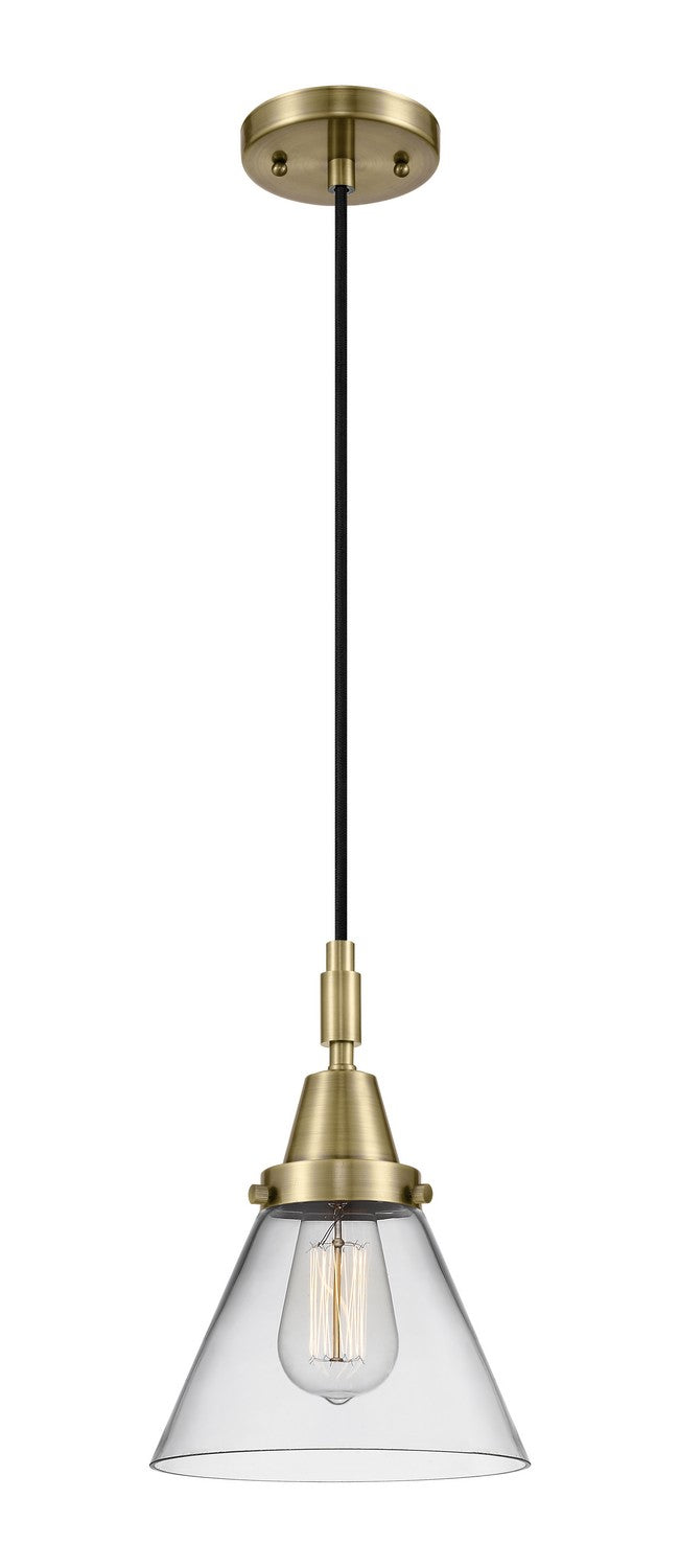 Innovations 447-1P-AB-G42 One Light Mini Pendant, Antique Brass