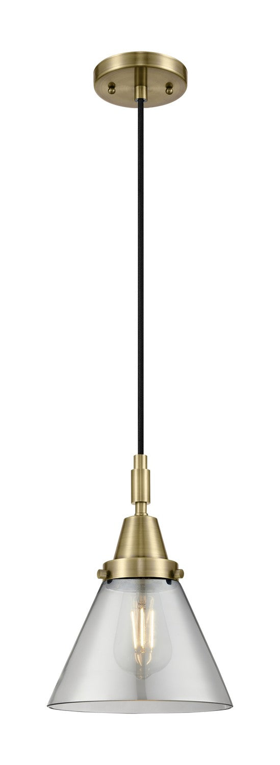 Innovations 447-1P-AB-G43 One Light Mini Pendant, Antique Brass