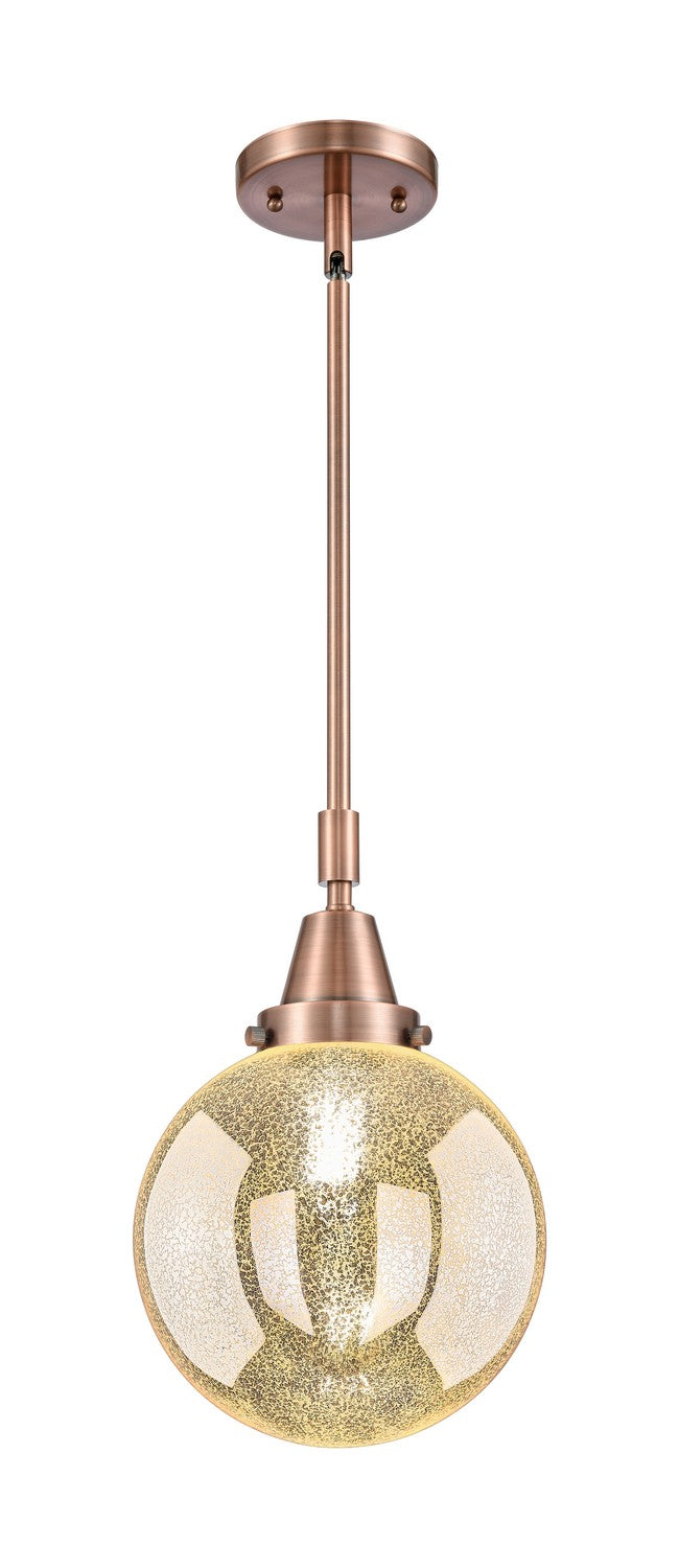 Innovations 447-1S-AC-G208-8 One Light Mini Pendant, Antique Copper