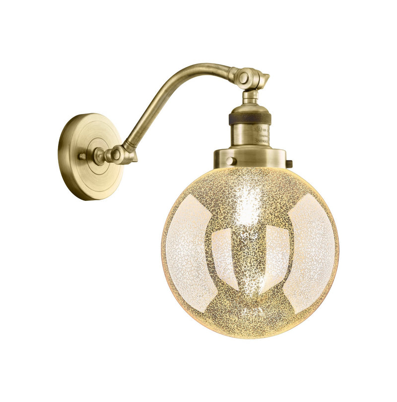 Innovations 515-1W-AB-G208-8 One Light Wall Sconce, Antique Brass