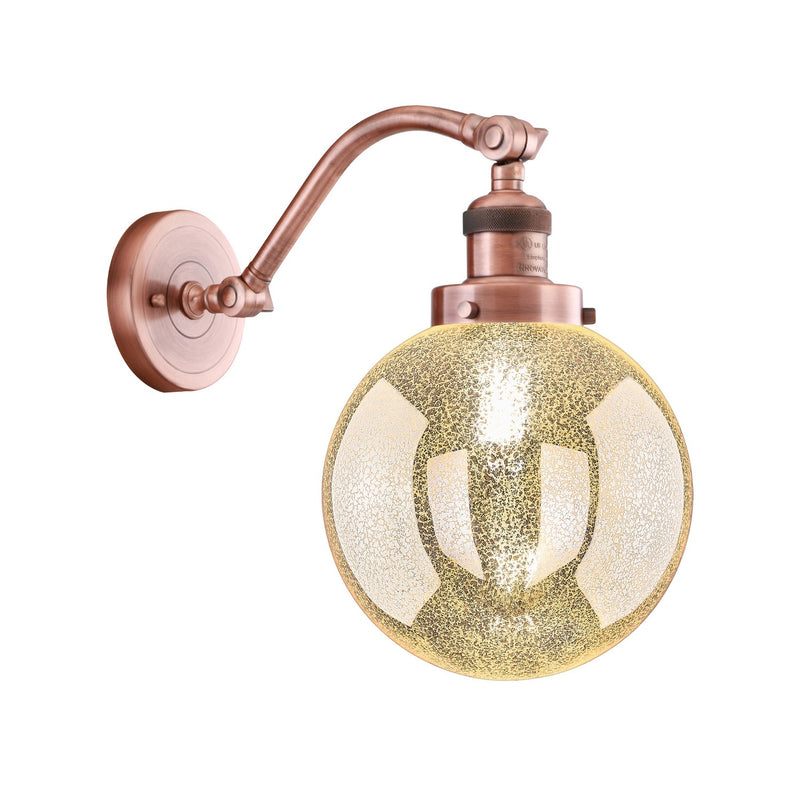 Innovations 515-1W-AC-G208-8 One Light Wall Sconce, Antique Copper
