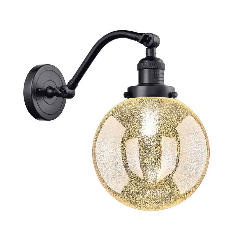 Innovations 515-1W-BK-G208-8 One Light Wall Sconce, Matte Black