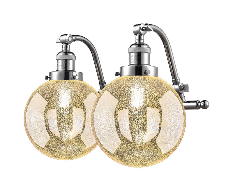 Innovations 515-2W-PC-G208-8 Two Light Bath Vanity, Polished Chrome
