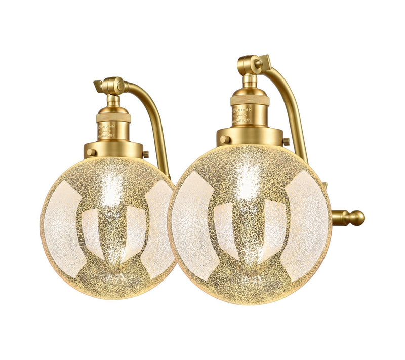Innovations 515-2W-SG-G208-8 Two Light Bath Vanity, Satin Gold