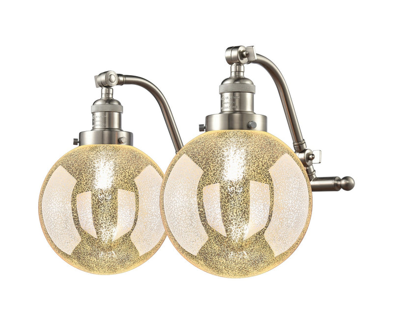 Innovations 515-2W-SN-G208-8 Two Light Bath Vanity, Brushed Satin Nickel