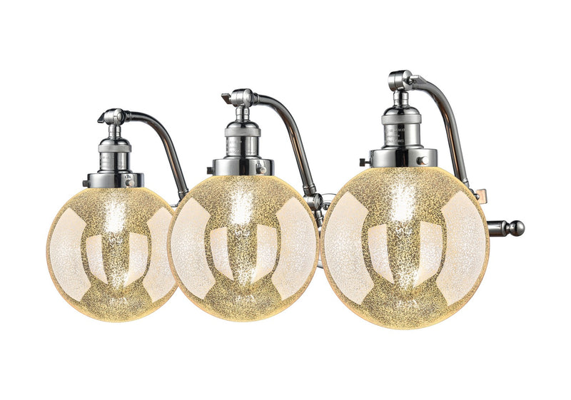 Innovations 515-3W-PC-G208-8 Three Light Bath Vanity, Polished Chrome