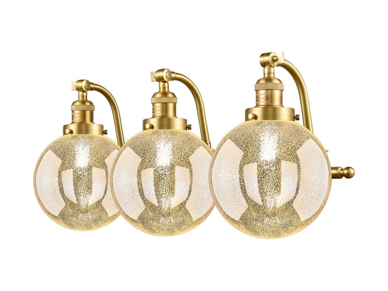 Innovations 515-3W-SG-G208-8 Three Light Bath Vanity, Satin Gold