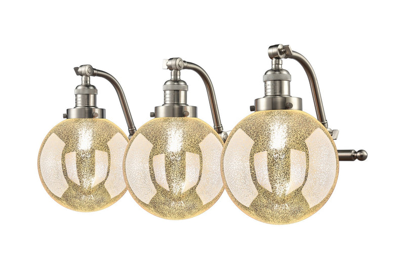 Innovations 515-3W-SN-G208-8 Three Light Bath Vanity, Brushed Satin Nickel
