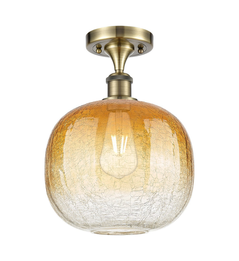 Innovations 516-1C-AB-G481-10AM One Light Semi-Flush Mount, Antique Brass