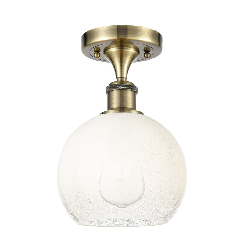Innovations 516-1C-AB-G483-8OP One Light Semi-Flush Mount, Antique Brass