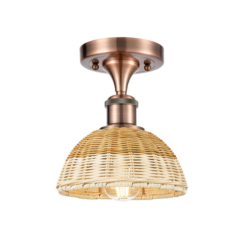 Innovations 516-1C-AC-NBD2-75-NAT One Light Semi-Flush Mount, Antique Copper