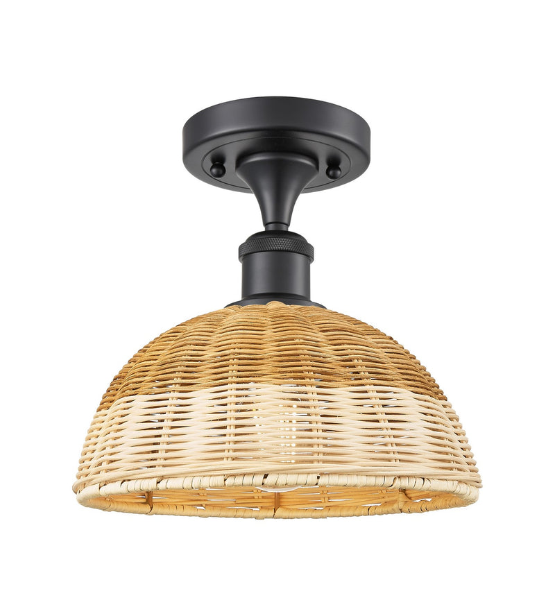 Innovations 516-1C-BK-NBD2-9-NAT One Light Semi-Flush Mount, Matte Black