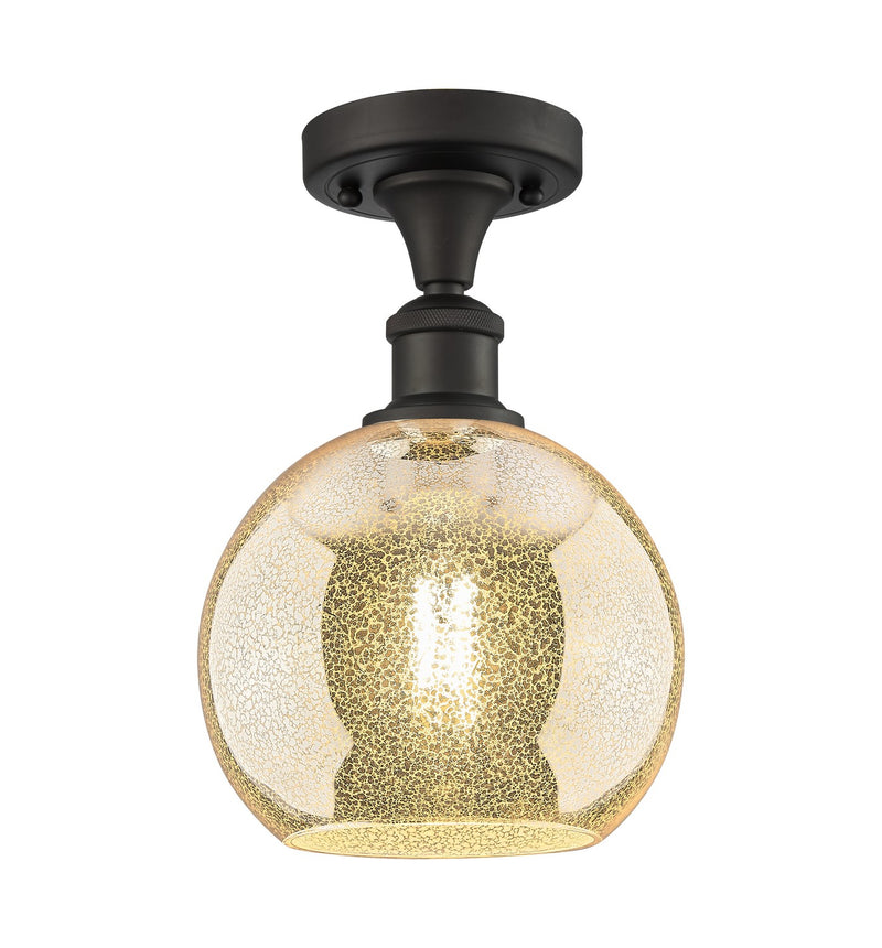 Innovations 516-1C-OB-G128-8 One Light Semi-Flush Mount, Oil Rubbed Bronze