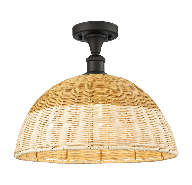 Innovations 516-1C-OB-NBD2-16-NAT One Light Semi-Flush Mount, Oil Rubbed Bronze