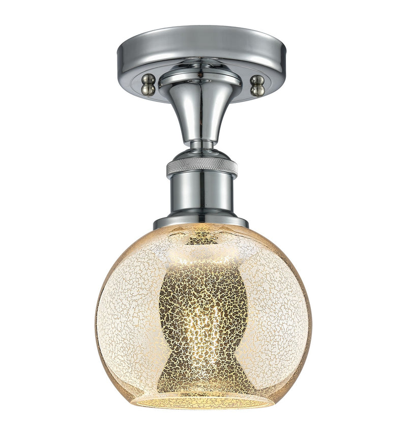 Innovations 516-1C-PC-G128-6 One Light Semi-Flush Mount, Polished Chrome