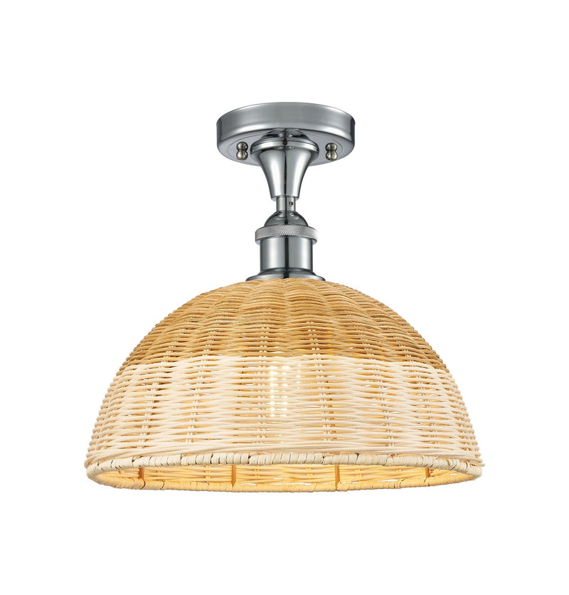 Innovations 516-1C-PC-NBD2-12-NAT One Light Semi-Flush Mount, Polished Chrome