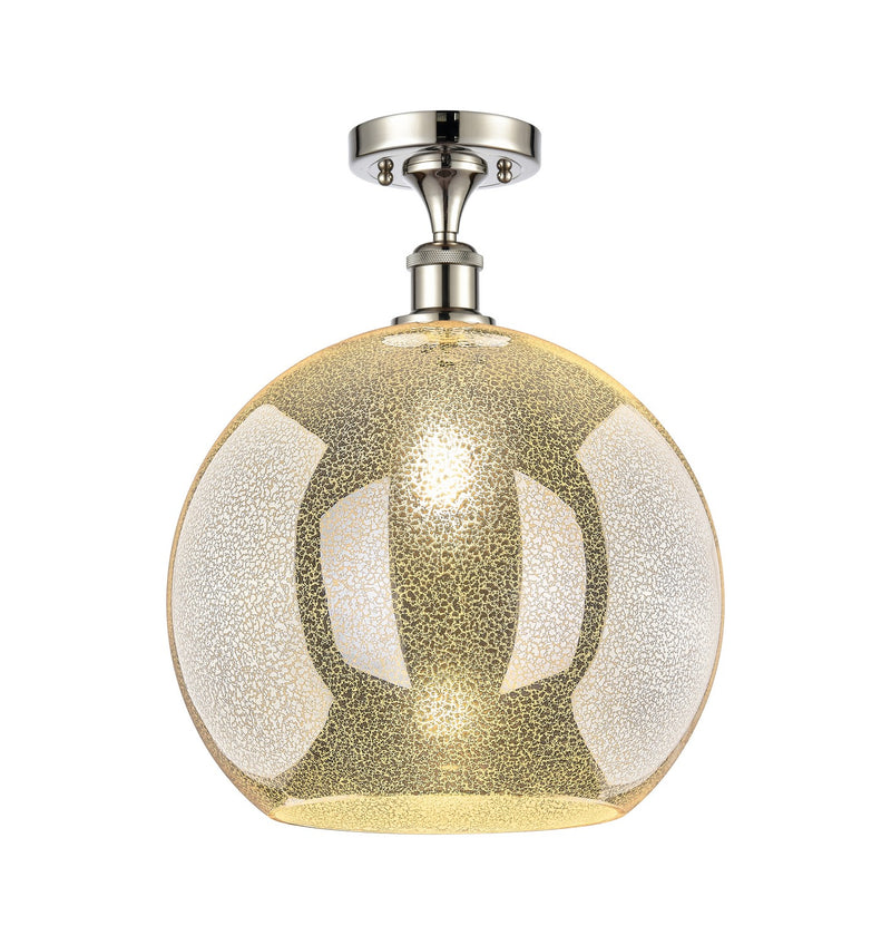 Innovations 516-1C-PN-G128-14 One Light Semi-Flush Mount, Polished Nickel