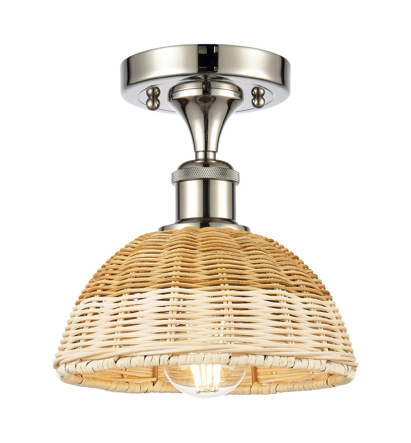 Innovations 516-1C-PN-NBD2-75-NAT One Light Semi-Flush Mount, Polished Nickel