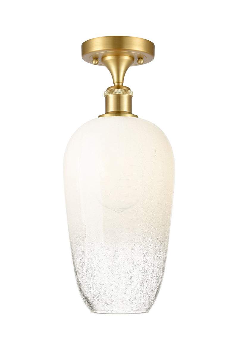 Innovations 516-1C-SG-G484-7OP One Light Semi-Flush Mount, Satin Gold